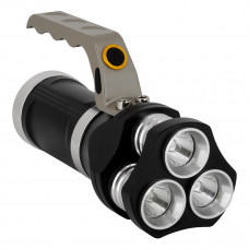 GLOBOSTAR® HANDLAMP 79025 Φακός Χειρός LED 30W 3000lm 45° DC 5V με Επαναφορτιζόμενη Μπαταρία Li-ion 3.7V 3x18650 15000mAh IP20 Ψυχρό Λευκό 6000K - CREE XHP50 Chip - Μ16.3 x Π6.4 x Υ8.5cm - 1 Χρόνο Εγγ