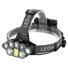 GLOBOSTAR® HEADLAMP 79062 Φακός Κεφαλής LED 40W 4000lm 15~60° DC 5V με USB-C με Επαναφορτιζόμενη Μπαταρία Li-ion 3.7V 2x18650 6000mAh Αδιάβροχο IP54 Ψυχρό Λευκό 6000K - CREE XML2-T6 Chip - Μ9.2 x Π3 x