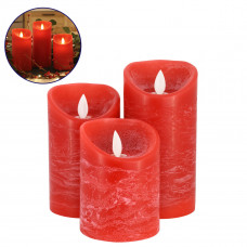 GLOBOSTAR® FIREFLAME 79558 Διακοσμητικό Κερί Παραφίνης με Εφέ Κινούμενης Φλόγας & IR Ασύρματο Χειριστήριο LED 0.5W 25lm 120° DC 3V με 2xAA Μπαταρίες IP20 Θερμό Λευκό 2700K Dimmable - Κόκκινο - Μ7.5 x 