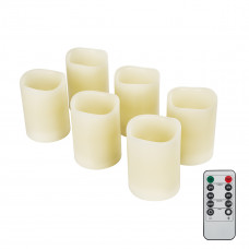 GLOBOSTAR® FIREFLAME 79566 Διακοσμητικό Κερί Παραφίνης με Εφέ Κινούμενης Φλόγας & IR Ασύρματο Χειριστήριο LED 0.5W 25lm 180° DC 3V με 2xAA Μπαταρίες IP20 Θερμό Λευκό 2700K Dimmable - Μπεζ - Μ7.6 x Π7.
