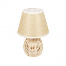 GLOBOSTAR® HASUMI 01957 Boho Επιτραπέζιο Φωτιστικό Πορτατίφ με Ντουί 1 x E27 AC 220-240V IP20 - Μπεζ & Λευκό - Μ19 x Π19 x Υ30cm