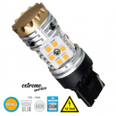 GloboStar® 81150 Λάμπα Αυτοκίνητου T20 - 7440 - W21W 3rd Generation Can-Bus Extreme Series LED 30 SMD 3030 24W 2880lm 360° DC 12V IP20 Πορτοκαλί