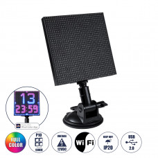GloboStar® 81501 LED Scrolling Display 32x32 Pixel - Κυλιόμενη Ψηφιακή Πινακίδα / Επιγραφή Μονής Όψης P10 LED SMD DC 5V USB - Λειτουργία μέσω Wi-Fi με Εφαρμογή APP - IP20 - Μ13.2 x Π4 x Υ25cm - Πολύχρ