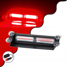 GloboStar® 85112 PRO Series Μπάρα Σήμανσης με Βεντούζες Στήριξης για Παρμπρίζ Οχήματος Πυροσβεστικής για Αυτοκίνητα & Φορτηγά 13 Προγραμμάτων Φωτισμού STROBE LED CREE CXB COB 18W DC 10-30V IP20 Κόκκιν