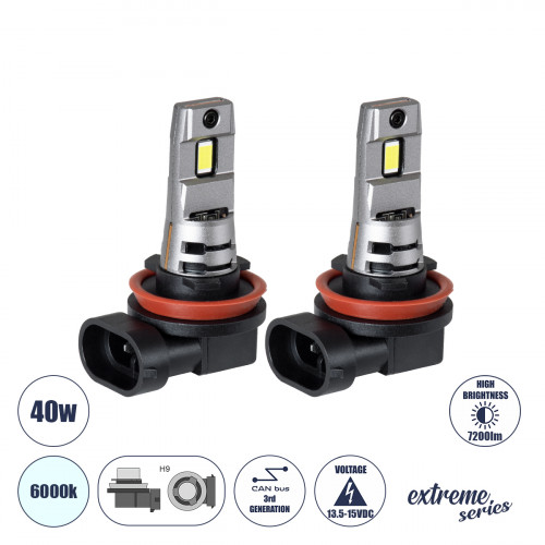 GloboStar® 85651 7S H9 KIT Βασικού Φωτισμού Αυτοκινήτου & Μοτοσυκλέτας 3rd Generation Can-Bus Extreme Series LED 7035 SMD 40W 7200lm DC 13.5-15V Αδιάβροχο IP68 Ψυχρό Λευκό 6000K GloboStar® 85651 7S H9 KIT Βασικού Φωτισμού Αυτοκινήτου & Μοτοσυκλέτας 3rd Generation Can-Bus Extreme Series LED 7035 SMD 40W 7200lm DC 13.5-15V Αδιάβροχο IP68 Ψυχρό Λευκό 6000K