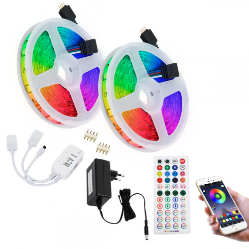 GLOBOSTAR® CHROMAWAVE 85813 Σετ Ταινίας με Τροφοδοτικό με IR Ασύρματο Χειριστήριο & Λειτουργία μέσω WiFi APP LED 72W 4320lm 120° AC 220-240V IP20 600 x SMD5050 Chip Πολύχρωμο RGB Dimmable - Sanan SMD GLOBOSTAR® CHROMAWAVE 85813 Σετ Ταινίας με Τροφοδοτικό με IR Ασύρματο Χειριστήριο & Λειτουργία μέσω WiFi APP LED 72W 4320lm 120° AC 220-240V IP20 600 x SMD5050 Chip Πολύχρωμο RGB Dimmable - Sanan SMD
