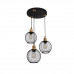 GLOBOSTAR® VIVIDUS 201-0020 Vintage Κρεμαστό Φωτιστικό Οροφής με Ντουί 3 x E27 AC 220-240V IP20 - Μαύρο & Χρυσό - Μ40 x Π40 x Υ60cm