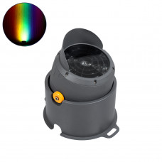 GloboStar® FLOOD-SIMA 90498 Κινούμενος Προβολέας - Σποτ Φωτισμού Wall Washer με Αντιθαμβωτική Γρίλια για Φωτισμό Κτιρίων LED 60W 5100lm 30° DC 24V Αδιάβροχο IP67 Μ29 x Π24 x Υ28.5cm RGBW DMX512 - Γκρι