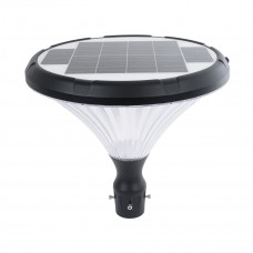 GLOBOSTAR® SOLARIOS 90502 Φωτιστικό Κεφαλής Post Top Πλατείας/Πάρκου/Κήπου LED 40W 2000lm 120° DC 5V με Ενσωματωμένο Φωτοβολταϊκό Panel 6V 12W & Επαναφορτιζόμενη Μπαταρία Li-ion 3.2V 15000mAh με Αισθη