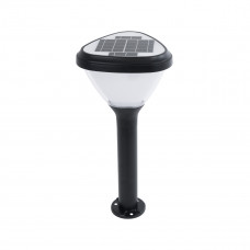GLOBOSTAR® SOLARMIS 90521 Φωτιστικό Κολωνάκι Κήπου LED 10W 180lm 120° με Ενσωματωμένο Φωτοβολταϊκό Panel 6V 5W & Επαναφορτιζόμενη Μπαταρία Li-ion 3.2V 6000mAh με Αισθητήρα Ημέρας-Νύχτας Αδιάβροχο IP65