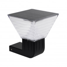 GLOBOSTAR® GRACIOUS 90529 Μοντέρνο Φωτιστικό Τοίχου - Απλίκα LED 10W 500lm 120° με Ενσωματωμένο Φωτοβολταϊκό Panel 6V 2W & Επαναφορτιζόμενη Μπαταρία Li-ion 3.2V 1800mAh με Αισθητήρα Ημέρας-Νύχτας Αδιά