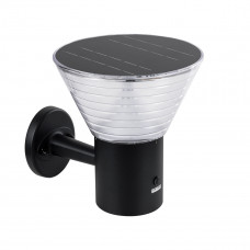 GLOBOSTAR® VEGGIE 90530 Μοντέρνο Φωτιστικό Τοίχου - Απλίκα LED 10W 330lm 120° με Ενσωματωμένο Φωτοβολταϊκό Panel 6V 2W & Επαναφορτιζόμενη Μπαταρία Li-ion 3.2V 1800mAh με Αισθητήρα Ημέρας-Νύχτας Αδιάβρ