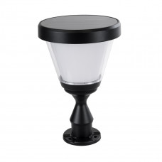 GLOBOSTAR® ARVENT 90534 Φωτιστικό Κολωνάκι Κήπου LED 10W 500lm 120° με Ενσωματωμένο Φωτοβολταϊκό Panel 6V 2W & Επαναφορτιζόμενη Μπαταρία Li-ion 3.2V 8000mAh με Αισθητήρα Ημέρας-Νύχτας Αδιάβροχο IP65 Ψ