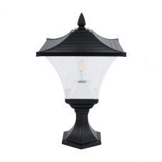 GLOBOSTAR® DIRAHIO 90552 Φωτιστικό Κολωνάκι Κήπου με Ντουί 1 x E27 AC 220-240V Αδιάβροχο IP65 - Γκρι Ανθρακί Ματ - Μ32 x Π32 x Υ52cm