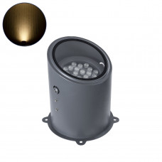 GloboStar® FLOOD-MILO 90737 Κινούμενος Προβολέας - Σποτ Φωτισμού Wall Washer για Φωτισμό Κτιρίων LED 24W 2160lm 10° AC 220-240V Αδιάβροχο IP67 Φ22 x Υ30cm Θερμό Λευκό 2700K - Γκρι Ανθρακί - 3 Χρόνια Ε