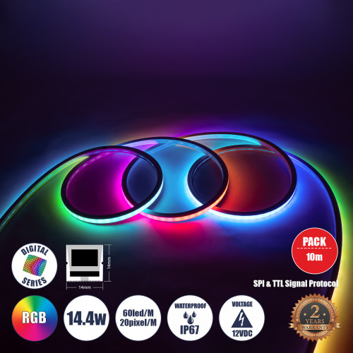 GLOBOSTAR® NEONIO-A 90753 Ψηφιακή Pixel Addressable Ταινία Neon Flex LED 14.4W/m 864lm/m 90° DC 12V Αδιάβροχο IP65 60 x SMD5050 Chip/m 20 x Pixel/m Πολύχρωμο RGB Dimmable SPI/TTL Protocol IC SM16703P/ GLOBOSTAR® NEONIO-A 90753 Ψηφιακή Pixel Addressable Ταινία Neon Flex LED 14.4W/m 864lm/m 90° DC 12V Αδιάβροχο IP65 60 x SMD5050 Chip/m 20 x Pixel/m Πολύχρωμο RGB Dimmable SPI/TTL Protocol IC SM16703P/