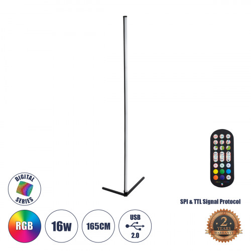 GLOBOSTAR® DIGICOLUMN 90763 Μοντέρνο Επιδαπέδιο Γραμμικό Ψηφιακό Φωτιστικό Digital Pixel Symphony Bar με RF Ασύρματο Χειριστήριο LED 16W 1280lm 180° DC 5V με USB 2.0 IP20 Πολύχρωμο RGB Dimmable - Μαύρ GLOBOSTAR® DIGICOLUMN 90763 Μοντέρνο Επιδαπέδιο Γραμμικό Ψηφιακό Φωτιστικό Digital Pixel Symphony Bar με RF Ασύρματο Χειριστήριο LED 16W 1280lm 180° DC 5V με USB 2.0 IP20 Πολύχρωμο RGB Dimmable - Μαύρ