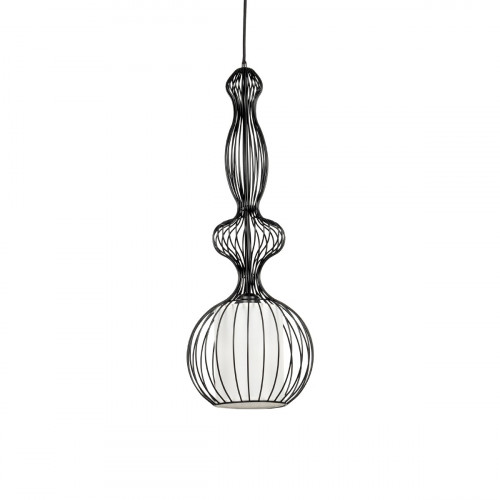 GLOBOSTAR® LILY 01560 Vintage Κρεμαστό Φωτιστικό Οροφής με Ντουί 1 x E27 AC 220-240V IP20 - Μαύρο & Λευκό - Μ23,5 x Π23,5 x Υ67cm GLOBOSTAR® LILY 01560 Vintage Κρεμαστό Φωτιστικό Οροφής με Ντουί 1 x E27 AC 220-240V IP20 - Μαύρο & Λευκό - Μ23,5 x Π23,5 x Υ67cm