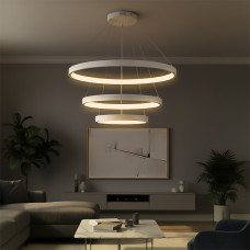kelvo® NEMESIS KLV-101-0221 Κρεμαστό Φωτιστικό Οροφής LED 120W 12000lm 180° AC 220-240V IP20 Ρυθμιζόμενο Λευκό CCT με Χειριστήριο από 2700K έως 6000K Dimmable - Lumileds SMD Chip - Λευκό Ματ - Μ80 x Π
