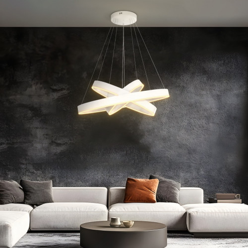 kelvo® VENOM KLV-101-0200-V2 Κρεμαστό Φωτιστικό Οροφής LED 120W 12000lm 120° AC 220-240V IP20 Ρυθμιζόμενο Λευκό CCT με Χειριστήριο από 2700K έως 6000K Dimmable - Lumileds SMD Chip - Λευκό Ματ - Μ80 x 