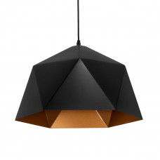 GLOBOSTAR® HEXAGON 01195 Μοντέρνο Κρεμαστό Φωτιστικό Οροφής με Ντουί 1 x E27 AC 220-240V IP20 - Μαύρο & Χρυσό - Μ46 x Π46 x Υ25cm