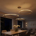 kelvo® DIAMOND KLV-101-0246 Κρεμαστό Φωτιστικό Οροφής LED 150W 15000lm 180° AC 220-240V IP20 Ρυθμιζόμενο Λευκό CCT με Χειριστήριο από 2700K έως 6000K Dimmable - Lumileds SMD Chip - Χρυσό Πλατίνα - Μ17