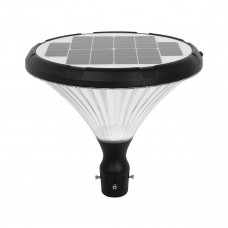 GLOBOSTAR® SQUARE 90502 Φωτιστικό Κεφαλής Post Top Πλατείας/Πάρκου/Κήπου LED 40W 2000lm 120° DC 5V με Ενσωματωμένο Φωτοβολταϊκό Panel 6V 12W & Επαναφορτιζόμενη Μπαταρία Li-ion 3.2V 15000mAh με Αισθητή