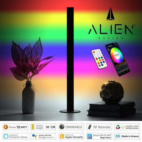 GloboStar® ALIEN-DIVA-BLACK-50-12 ALIEN Design DIVA Μοντέρνο Minimal Nordic Μεταλλικό Φωτιστικό Επιτραπέζιο - Πορτατίφ - Λαμπατέρ Μαύρο LED 10W 1500lm με Ασύρματο Χειριστήριο RF & Dimmer IP20 Πολύχρωμ GloboStar® ALIEN-DIVA-BLACK-50-12 ALIEN Design DIVA Μοντέρνο Minimal Nordic Μεταλλικό Φωτιστικό Επιτραπέζιο - Πορτατίφ - Λαμπατέρ Μαύρο LED 10W 1500lm με Ασύρματο Χειριστήριο RF & Dimmer IP20 Πολύχρωμ