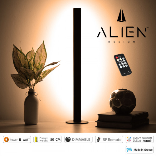 GloboStar® ALIEN-DIVA-BLACK-50-3 ALIEN Design DIVA Μοντέρνο Minimal Nordic Μεταλλικό Φωτιστικό Επιτραπέζιο - Πορτατίφ - Λαμπατέρ Μαύρο LED 8W 960lm με Ασύρματο Χειριστήριο RF & Dimmer IP20 Θερμό Λευκό GloboStar® ALIEN-DIVA-BLACK-50-3 ALIEN Design DIVA Μοντέρνο Minimal Nordic Μεταλλικό Φωτιστικό Επιτραπέζιο - Πορτατίφ - Λαμπατέρ Μαύρο LED 8W 960lm με Ασύρματο Χειριστήριο RF & Dimmer IP20 Θερμό Λευκό