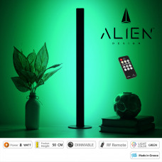 GloboStar® ALIEN-DIVA-BLACK-50-5 ALIEN Design DIVA Μοντέρνο Minimal Nordic Μεταλλικό Φωτιστικό Επιτραπέζιο - Πορτατίφ - Λαμπατέρ Μαύρο LED 8W 800lm με Ασύρματο Χειριστήριο RF & Dimmer IP20 Πράσινο Μ3 