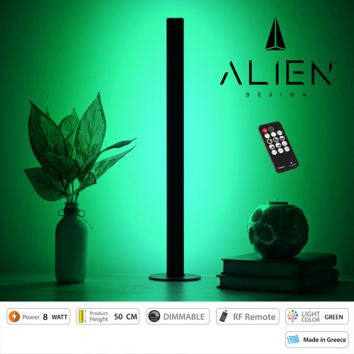 GloboStar® ALIEN-DIVA-BLACK-50-5 ALIEN Design DIVA Μοντέρνο Minimal Nordic Μεταλλικό Φωτιστικό Επιτραπέζιο - Πορτατίφ - Λαμπατέρ Μαύρο LED 8W 800lm με Ασύρματο Χειριστήριο RF & Dimmer IP20 Πράσινο Μ3 GloboStar® ALIEN-DIVA-BLACK-50-5 ALIEN Design DIVA Μοντέρνο Minimal Nordic Μεταλλικό Φωτιστικό Επιτραπέζιο - Πορτατίφ - Λαμπατέρ Μαύρο LED 8W 800lm με Ασύρματο Χειριστήριο RF & Dimmer IP20 Πράσινο Μ3