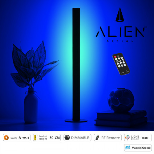 GloboStar® ALIEN-DIVA-BLACK-50-6 ALIEN Design DIVA Μοντέρνο Minimal Nordic Μεταλλικό Φωτιστικό Επιτραπέζιο - Πορτατίφ - Λαμπατέρ Μαύρο LED 8W 800lm με Ασύρματο Χειριστήριο RF & Dimmer IP20 Μπλε Μ3 x Π GloboStar® ALIEN-DIVA-BLACK-50-6 ALIEN Design DIVA Μοντέρνο Minimal Nordic Μεταλλικό Φωτιστικό Επιτραπέζιο - Πορτατίφ - Λαμπατέρ Μαύρο LED 8W 800lm με Ασύρματο Χειριστήριο RF & Dimmer IP20 Μπλε Μ3 x Π