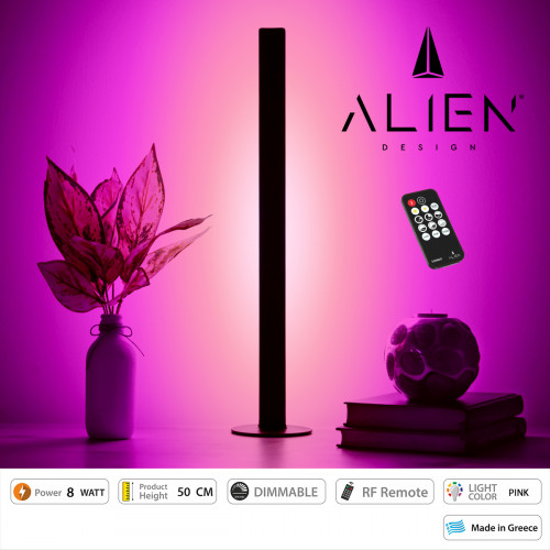 GloboStar® ALIEN-DIVA-BLACK-50-7 ALIEN Design DIVA Μοντέρνο Minimal Nordic Μεταλλικό Φωτιστικό Επιτραπέζιο - Πορτατίφ - Λαμπατέρ Μαύρο LED 8W 800 lm με Ασύρματο Χειριστήριο RF & Dimmer IP20 Ροζ Μ3 x Π GloboStar® ALIEN-DIVA-BLACK-50-7 ALIEN Design DIVA Μοντέρνο Minimal Nordic Μεταλλικό Φωτιστικό Επιτραπέζιο - Πορτατίφ - Λαμπατέρ Μαύρο LED 8W 800 lm με Ασύρματο Χειριστήριο RF & Dimmer IP20 Ροζ Μ3 x Π