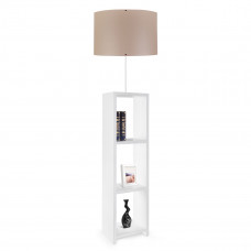 GLOBOSTAR® WOODO 204-0052 Μοντέρνο Επιδαπέδιο Φωτιστικό με Ντουί 1 x E27 AC 220-240V IP20 - Λευκό & Μπεζ - Μ38 x Π38 x Υ150cm