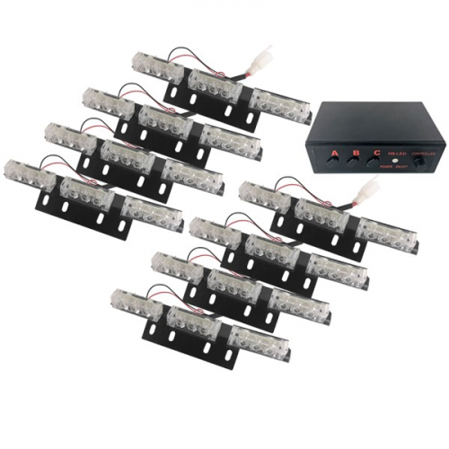 Εξωτερικά Φώτα Οδικής Βοήθειας STROBO LED 8x3 72W 10-30V IP65 Αδιάβροχα Πορτοκαλί GloboStar 88982