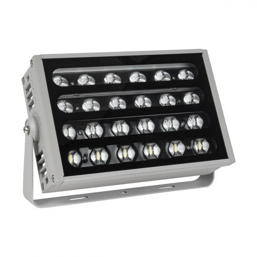 GLOBOSTAR® FLOODKENA 90765 Προβολέας Σποτ Wall Washer LED 40W 3400lm 120° AC 220-240V Αδιάβροχο IP67 Πολύχρωμο RGBW - Bridgelux SMD Chip - Γκρι Ανθρακί - Μ31 x Π10 x Υ17cm - 3 Χρόνια Εγγύηση