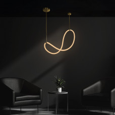 kelvo® GLOW KLV-101-0156 Κρεμαστό Φωτιστικό Οροφής LED 34W 3400lm 360° AC 220-240V IP20 Ρυθμιζόμενο Λευκό CCT με Χειριστήριο από 2700K έως 6000K Dimmable - Lumileds SMD Chip - Χρυσό Πλατίνα - Μ20 x Π3