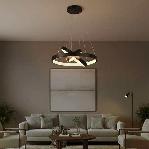 kelvo® NEMESIS KLV-101-0217-V2 Κρεμαστό Φωτιστικό Οροφής LED 100W 10000lm 180° AC 220-240V IP20 Ρυθμιζόμενο Λευκό CCT με Χειριστήριο από 2700K έως 6000K Dimmable - Lumileds SMD Chip - Μαύρο Ματ - Μ60 