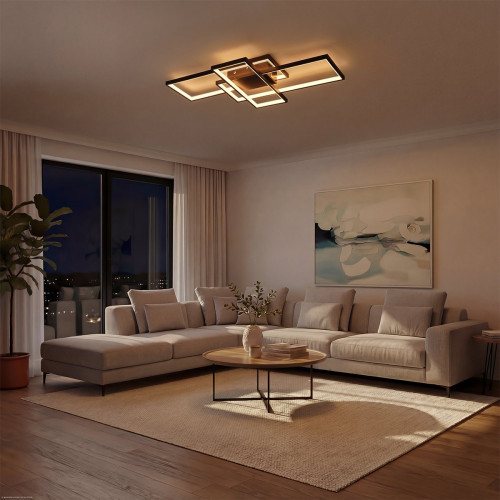 kelvo® QUADRA KLV-101-0293 Φωτιστικό Οροφής LED 100W 10000lm 120° AC 220-240V IP20 Ρυθμιζόμενο Λευκό CCT με Χειριστήριο από 2700K έως 6000K Dimmable - Lumileds SMD Chip - Μαύρο Ματ - Μ85 x Π45 x Υ9cm kelvo® QUADRA KLV-101-0293 Φωτιστικό Οροφής LED 100W 10000lm 120° AC 220-240V IP20 Ρυθμιζόμενο Λευκό CCT με Χειριστήριο από 2700K έως 6000K Dimmable - Lumileds SMD Chip - Μαύρο Ματ - Μ85 x Π45 x Υ9cm
