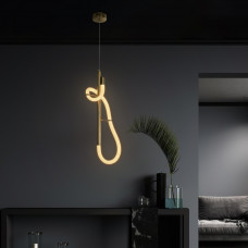 kelvo® GLOW KLV-101-0159 Κρεμαστό Φωτιστικό Οροφής LED 24W 2400lm 360° AC 220-240V IP20 Ρυθμιζόμενο Λευκό CCT με On/Off 2700K/4500K/6000K - Lumileds SMD Chip - Χρυσό Πλατίνα - Μ24 x Π10 x Υ62cm - 3 Χρ