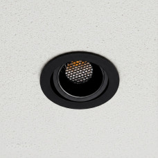 kelvo® LEO KLV-101-0314 Χωνευτό Κινούμενο Φωτιστικό Downlight Σποτ με Honeycomb Anti-Glare Reflector LED 10W 1300lm 38° AC 220-240V IP20 Φυσικό Λευκό 4500K - Bridgelux COB Chip & TÜV SÜD Driver - Μαύρ