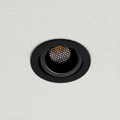 kelvo® LEO KLV-101-0314 Χωνευτό Κινούμενο Φωτιστικό Downlight Σποτ με Honeycomb Anti-Glare Reflector LED 10W 1300lm 38° AC 220-240V IP20 Φυσικό Λευκό 4500K - Bridgelux COB Chip & TÜV SÜD Driver - Μαύρ