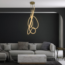 kelvo® GLOW KLV-101-0154 Φωτιστικό Οροφής LED 85W 8500lm 360° AC 220-240V IP20 Ρυθμιζόμενο Λευκό CCT με Χειριστήριο από 2700K έως 6000K Dimmable - Lumileds SMD Chip - Χρυσό Πλατίνα - Μ100 x Π100 x Υ14