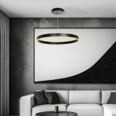 kelvo® VENOM KLV-101-0190 Κρεμαστό Φωτιστικό Οροφής LED 67W 6700lm 120° AC 220-240V IP20 Ρυθμιζόμενο Λευκό CCT με Χειριστήριο από 2700K έως 6000K Dimmable - Lumileds SMD Chip - Μαύρο Ματ - Μ80 x Π80 x