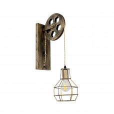 GLOBOSTAR® RYDON 01659 Vintage Φωτιστικό Τοίχου - Απλίκα με Ντουί 1 x E27 AC 220-240V IP20 - Μπρούτζινο Εφέ Σκουριάς - Μ13 x Π30 x Υ60cm