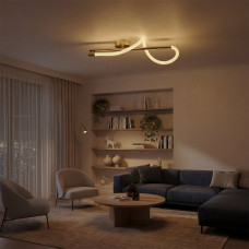 kelvo® GLOW KLV-101-0168-V2 Φωτιστικό Οροφής LED 24W 2400lm 360° AC 220-240V IP20 Ρυθμιζόμενο Λευκό CCT με On/Off 2700K/4500K/6000K - Lumileds SMD Chip - Χρυσό Πλατίνα - Μ30 x Π15 x Υ70cm - 3 Χρόνια Ε
