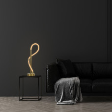 kelvo® GLOW KLV-101-0172 Επιτραπέζιο Φωτιστικό Πορτατίφ LED 18W 1800lm 360° AC 220-240V IP20 Ρυθμιζόμενο Λευκό CCT με Αφή 2700K/4500K/6000K Dimmable - Lumileds SMD Chip - Χρυσό Πλατίνα - Μ30 x Π30 x Υ