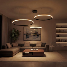 kelvo® DIAMOND KLV-101-0245 Κρεμαστό Φωτιστικό Οροφής LED 150W 15000lm 180° AC 220-240V IP20 Ρυθμιζόμενο Λευκό CCT με Χειριστήριο από 2700K έως 6000K Dimmable - Lumileds SMD Chip - Μαύρο Ματ - Μ170 x 