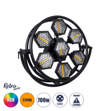 HEXA® HALO 51196 Stage Φωτιστικό Ειδικών Εφέ Digital Matrix Pixel & Blinder LED 784W 120° AC 220-240V IP20 7 x 100W COB Chip & 168 x 0.5W SMD5050 Chip Ultra Θερμό Λευκό 2200K & Πολύχρωμο RGB Dimmable 