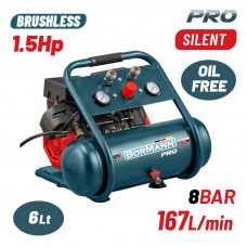 BORMANN Pro BAT5006 BORMANN BAT5006 Αεροσυμπιεστής Μονομπλόκ,Oil Free,1.5Hp/6L/167L/min